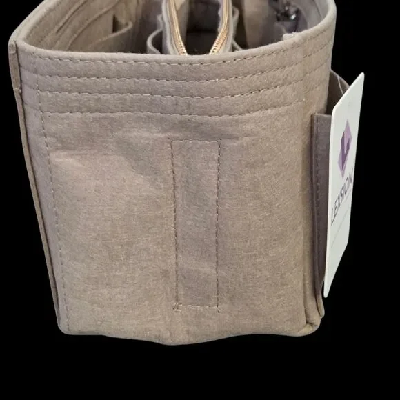 Purse Organizer Insert, Felt Bag Organizer with Metal Zipper, Handbag & Tote ... - Picture 5 of 9